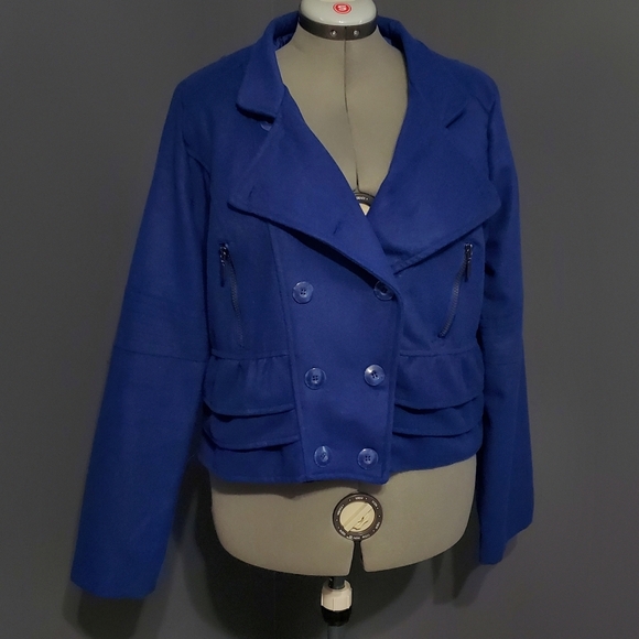 Rue21 Jackets & Blazers - Rue 21 Royal Blue Jacket Wool Blend Short Length